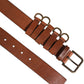 Dolce & Gabbana Brown Classic Gold Metal Logo Buckle Men Belt