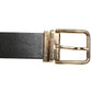 Dolce & Gabbana Black Leather Gold Silver Coin Buckle Belt