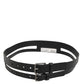 Dolce & Gabbana Black Double Strap Leather Buckle Men Belt