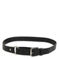 Dolce & Gabbana Black Leather Classic Metal Logo Buckle Belt