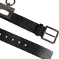 Dolce & Gabbana Black Leather Side Rings Brass Buckle Belt