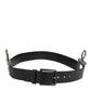 Dolce & Gabbana Black Leather Side Rings Brass Buckle Belt