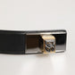 Dolce & Gabbana Black Leather Classic Metal Logo Buckle Belt