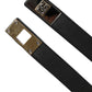 Dolce & Gabbana Black Leather Classic Metal Logo Buckle Belt