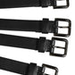 Dolce & Gabbana Black Leather 4-Strap Metal Multi-Buckle Belt