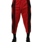 Dolce & Gabbana Red Embroidered Casual Cropped Trouser Pants
