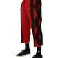 Dolce & Gabbana Red Embroidered Casual Cropped Trouser Pants