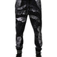 Dolce & Gabbana Black Banana Leaf Cotton Jogger Trouser Pants