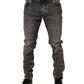 Dolce & Gabbana Gray Cotton Stretch Slim Fit Men Denim Jeans