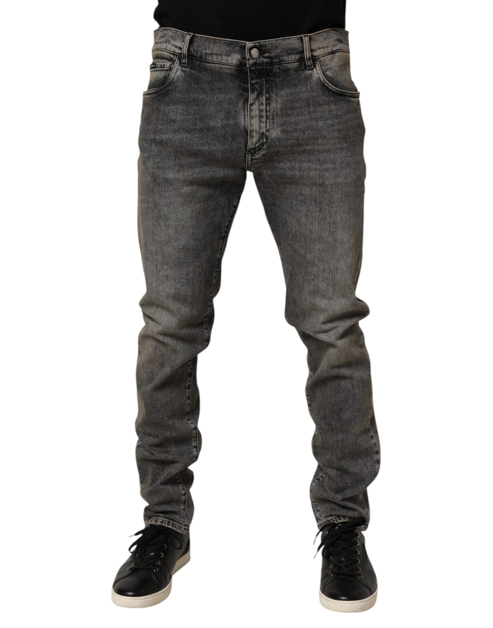 Dolce & Gabbana Gray Cotton Stretch Slim Fit Men Denim Jeans