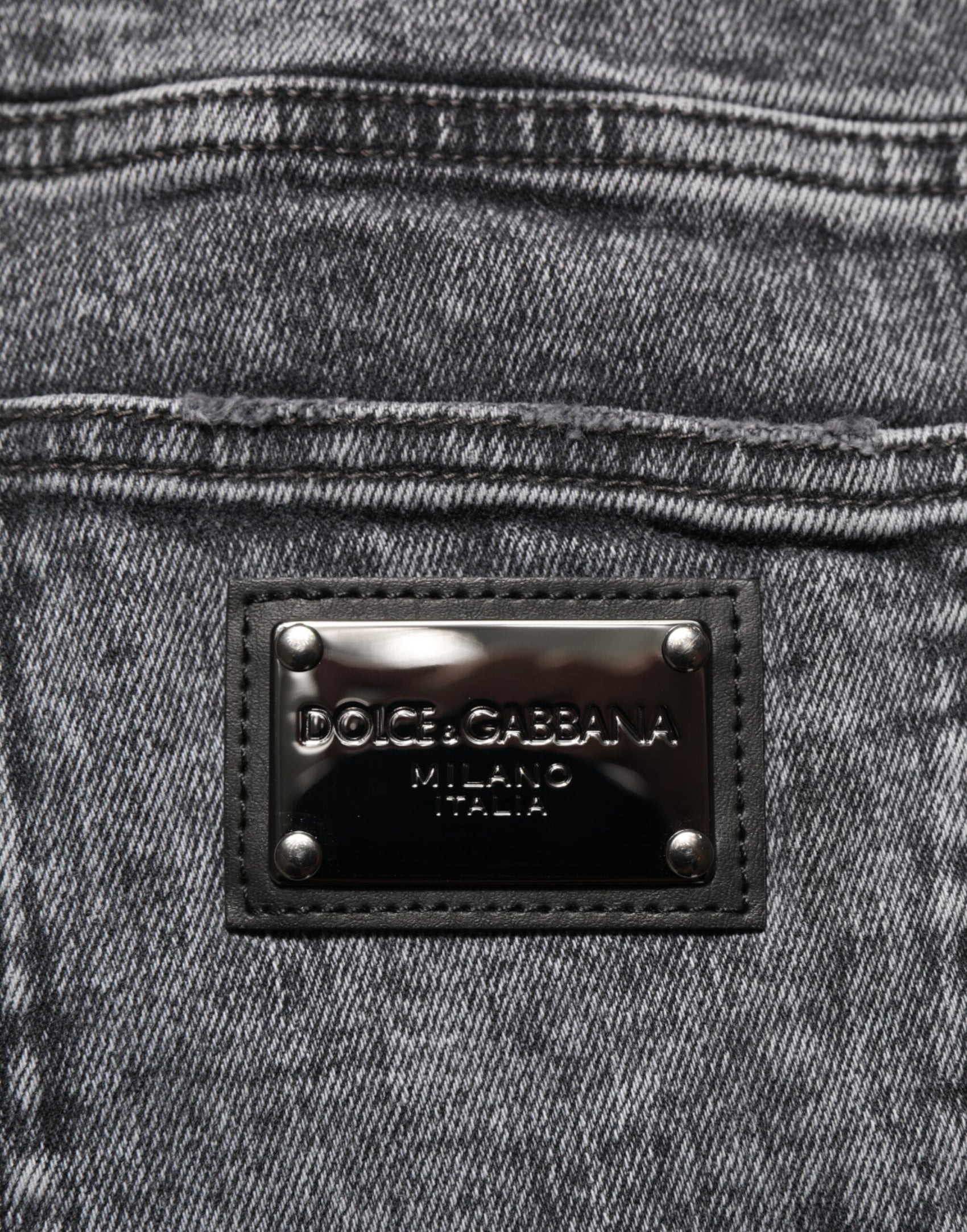 Dolce & Gabbana Gray Cotton Slim Fit Denim Trouser Jeans
