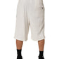 Dolce & Gabbana White Cotton Logo Plaque Men Bermuda Shorts