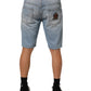 Dolce & Gabbana Blue Cotton Distressed Denim Bermuda  Shorts