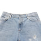 Dolce & Gabbana Blue Cotton Distressed Denim Bermuda  Shorts