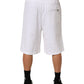 Dolce & Gabbana White Cotton Ripped Bermuda Sweatpants Shorts