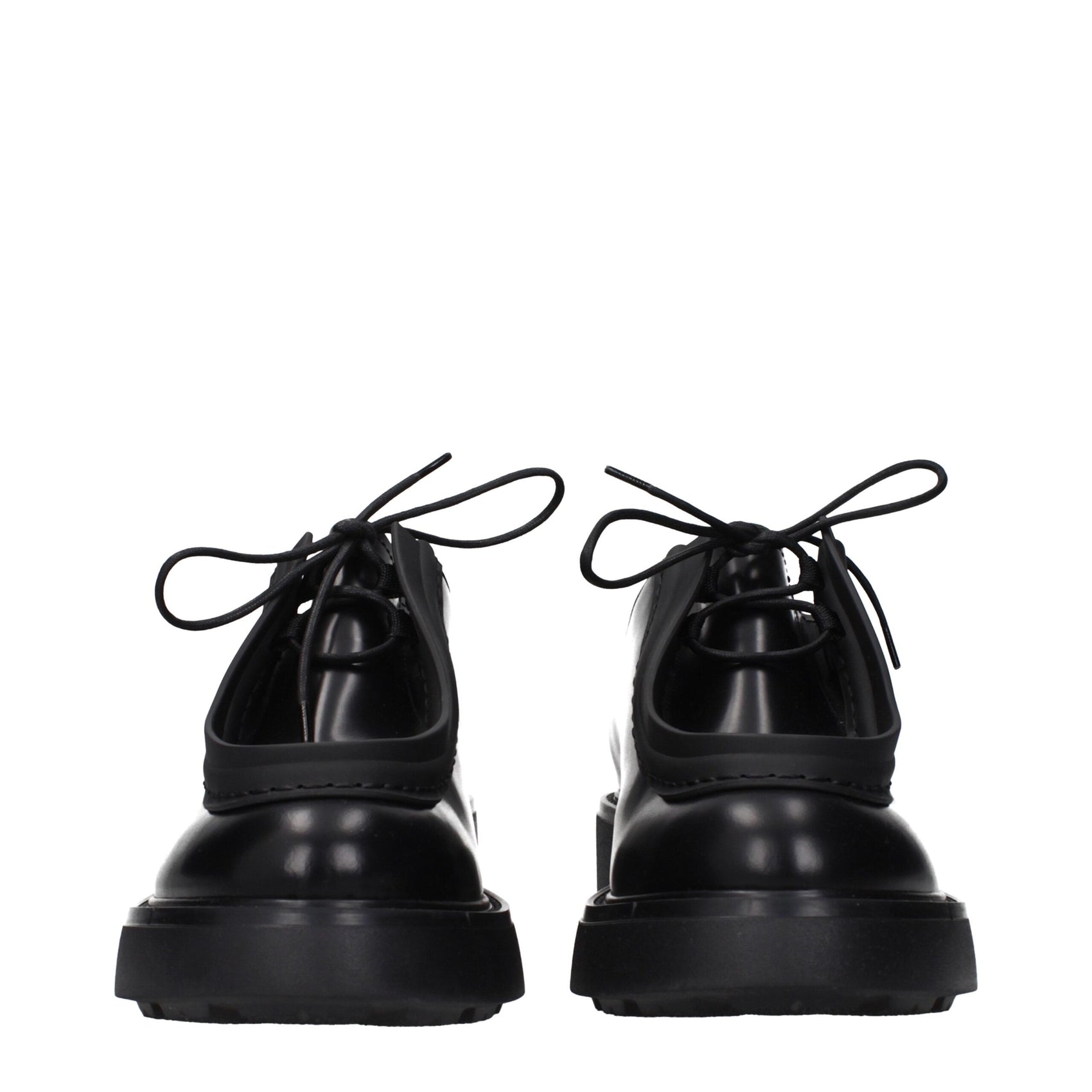 Prada Black Leather Oxfords And Derbies