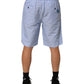 Dolce & Gabbana Light Blue Linen Mid Waist Men Bermuda Shorts