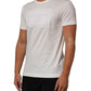 Dolce & Gabbana White Logo Patch Cotton Crew Neck Men T-shirt