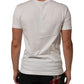 Dolce & Gabbana White Logo Patch Cotton Crew Neck Men T-shirt
