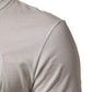 Dolce & Gabbana White Logo Patch Cotton Crew Neck Men T-shirt
