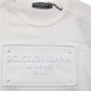 Dolce & Gabbana White Logo Patch Cotton Crew Neck Men T-shirt