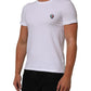 Dolce & Gabbana White Cotton DG Italia Round Neck Men T-shirt