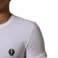 Dolce & Gabbana White Cotton DG Italia Round Neck Men T-shirt
