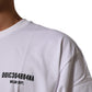 Dolce & Gabbana White Cotton Logo Print Crew Neck T-shirt