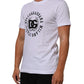 Dolce & Gabbana White Cotton Logo Print Crew Neck T-shirt