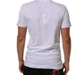 Dolce & Gabbana White Cotton Logo Print Crew Neck T-shirt
