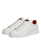Dolce & Gabbana White Leather Lace Up Low Top Sneakers Shoes