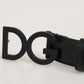 Dolce & Gabbana Black Exotic Leather Metal Logo Buckle Belt