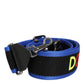 Dolce & Gabbana Black Blue Colorful Lettering Bag Handle Shoulder Strap
