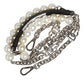 Dolce & Gabbana Black Leather Pearl Chain Bag Accessory Shoulder Strap