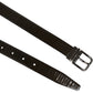 Dolce & Gabbana Brown Glossy Leather Classic Metal Buckle Belt