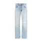 7FOR Light Blue Cotton Straight-Leg Jeans