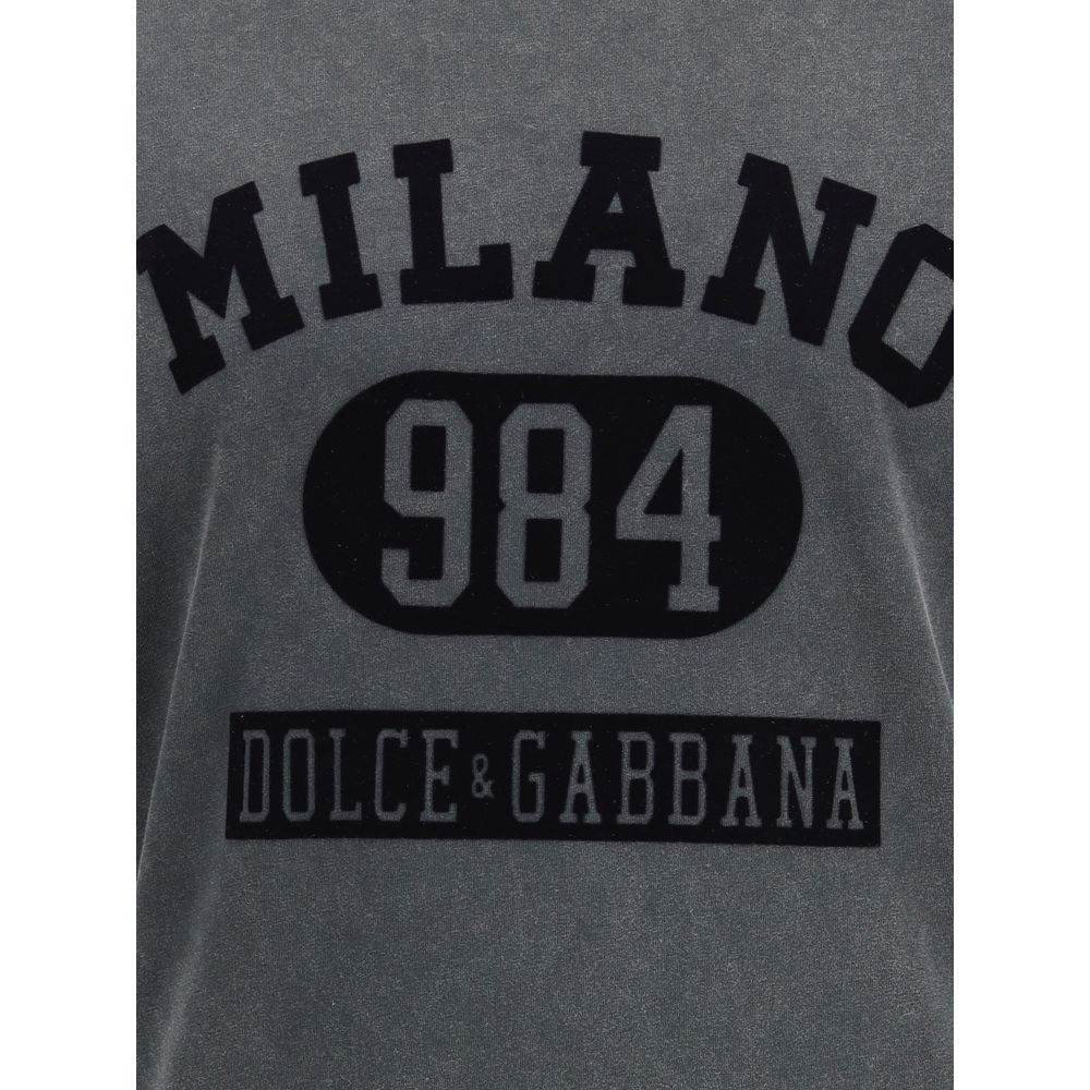 Dolce & Gabbana Gray Cotton T-Shirt