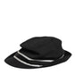 Dolce & Gabbana Black Cotton Polka Dot Lining Fedora Men Hat