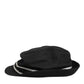 Dolce & Gabbana Black Cotton Polka Dot Lining Fedora Men Hat