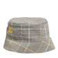Dolce & Gabbana Gray Yellow Wool Blend Plaid Bucket Cap Men Hat
