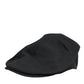 Dolce & Gabbana Black Cotton Blend Newsboy Men Cloth Cap Hat