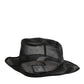 Dolce & Gabbana Black Silk Mesh Bucket Men Fisherman Cap Hat