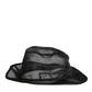 Dolce & Gabbana Black Silk Mesh Bucket Men Fisherman Cap Hat