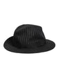 Dolce & Gabbana Black Striped Virgin Wool Men Fedora Capello Hat
