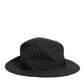 Dolce & Gabbana Black Striped Virgin Wool Men Fedora Capello Hat