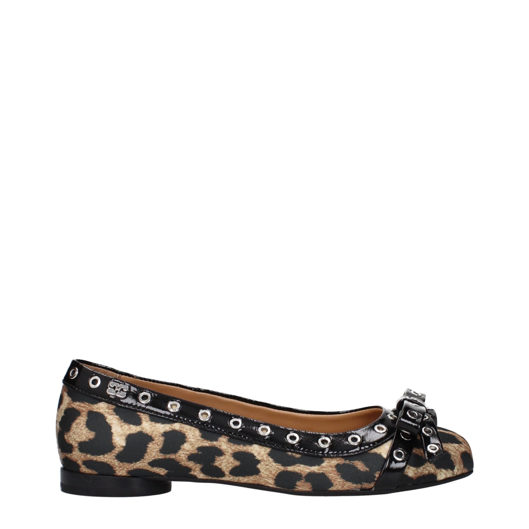 Ganni Brown Fabric Ballet Flats