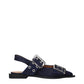 Ganni Blue Fabric Flat Sandals