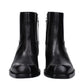 Versace Black Leather Ankle Boots