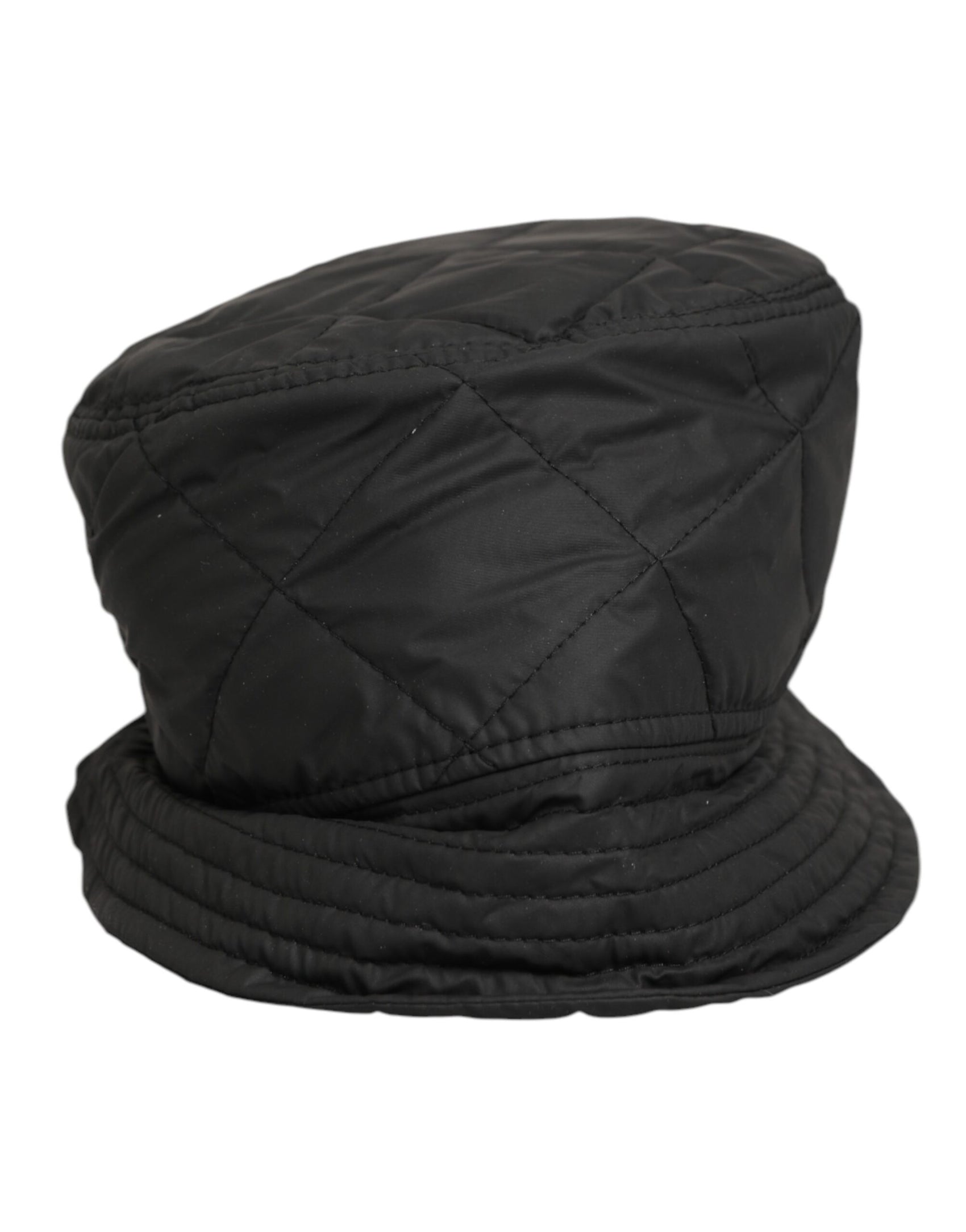 Dolce & Gabbana Black Nylon Quilted Bucket Men Capello Hat
