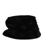 Dolce & Gabbana Black Cotton Suede Bucket Logo Capello Hat